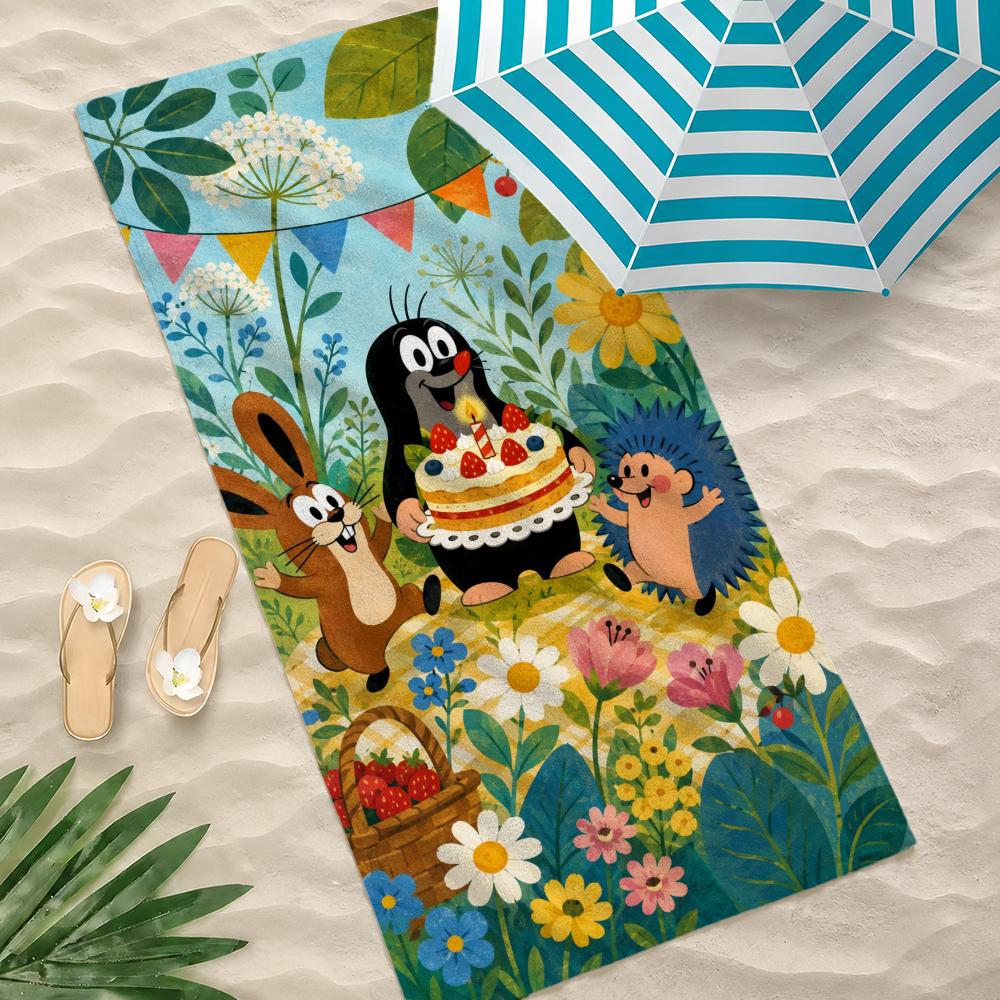 Cartoon T-The Little Mole Towel Towel Beach Towel, Quick Drying Absorbent Bath Towel for Swim,Gym,Camping,Outdoor Hot