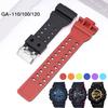 Pulseira de relógio de pulso de resina macia respirável à prova de suor substituição para casio ga 100/110/120/150/200/300/400/700