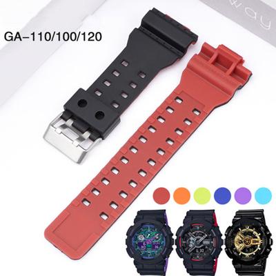 Watch Strap Breathable Sweat-proof Soft Resin Wristwatch Strap Replacement for Casio GA 100/110/120/150/200/300/400/700