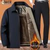 Woodpecker Dad Winter Fleece-Lined Jacket: Cozy Coat for Middle-Aged & Elderly Men in Their 50s, 60s & 70s