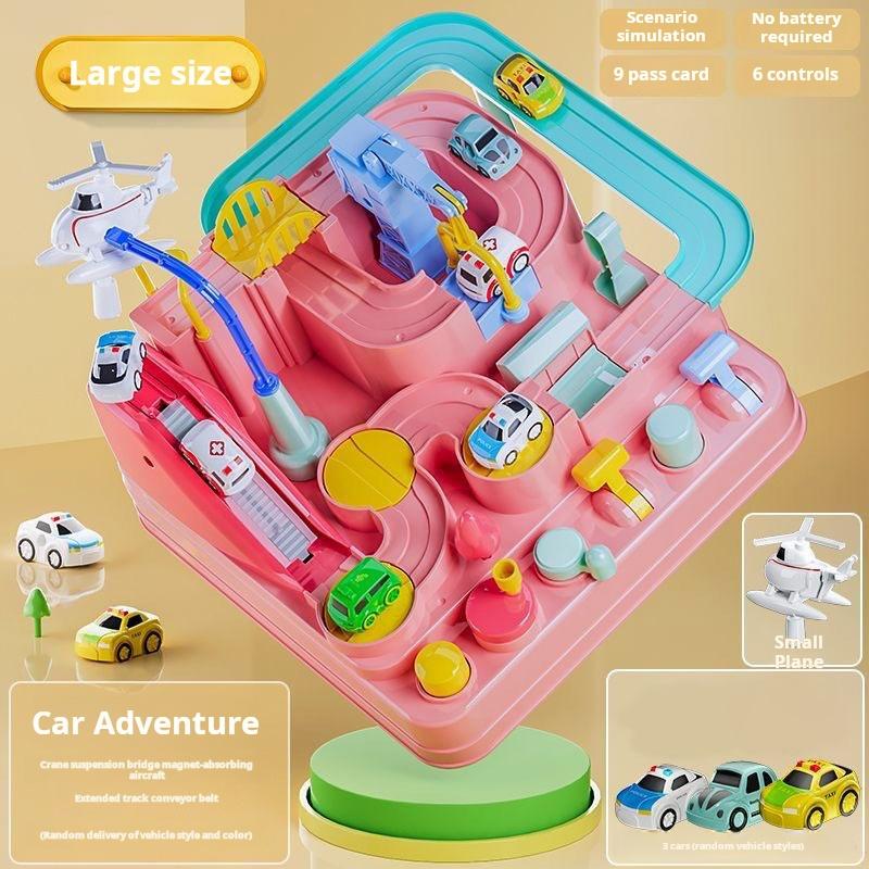 Racing Rail Car Model Educational Toys Children Track Adventure Game Brain Mechanical Interactive Train Animals Space Rocket Toy