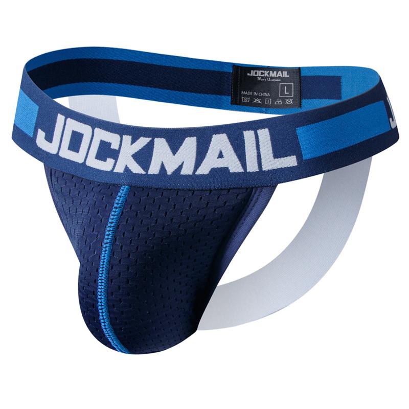 Jockstraps JOCKMAIL Fashion Low Waist Men's Thong Underwear Mesh Breathable Sexy Jockstraps Halo Sports Daily Casual Man G-string Underpnats