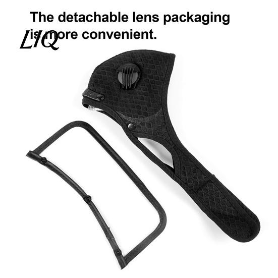 Face Mask with 10 Filters Reusable Carbon Filter Dust Adjustable Goggles, 6-Layer Breathable Cycling Filters, Protection Breathing Valve, Eye