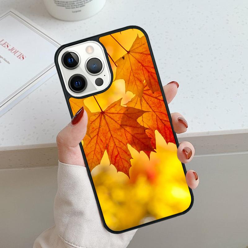 Autumn Falling Leaves Maple Phone Case For iPhone 17 Air 11 12 13 14 15 16 Pro Max Cover For iPhone 17 Air Max Plus