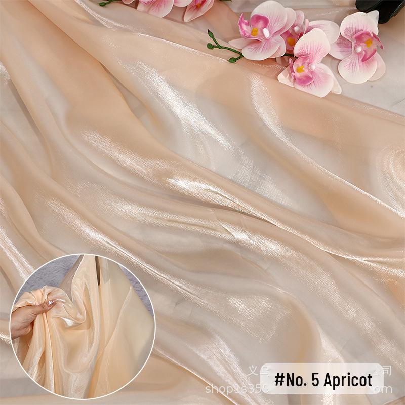Křišťálová saténová organzová látka na Hanfu, svatební a večerní šaty, dětské oblečení