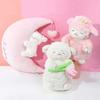 Non-Toxic White Woolen Doll With Standing Posture Cute Sheep Kawaii Pink Lamb Super Soft Holding Flowers Kawaii Gift 27Cm