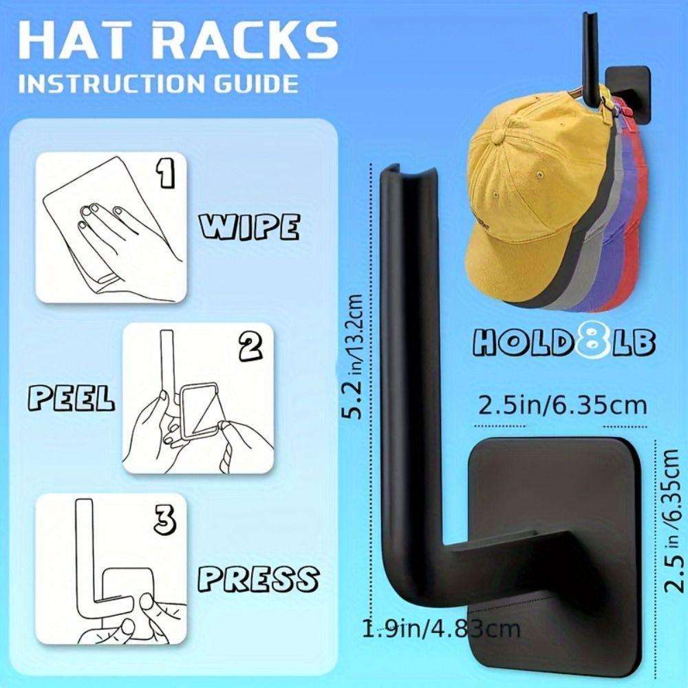 1Pcs No Drilling Hat Rack Kitchen Wall Baseball Cap Hanger New Cap Hook  for Door Closet