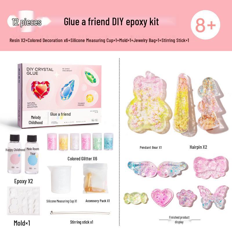 

Кристальная эпоксидная смола Milo для детей, набор для творчества «Сделай сам» для девочек - Форма, крем и клей