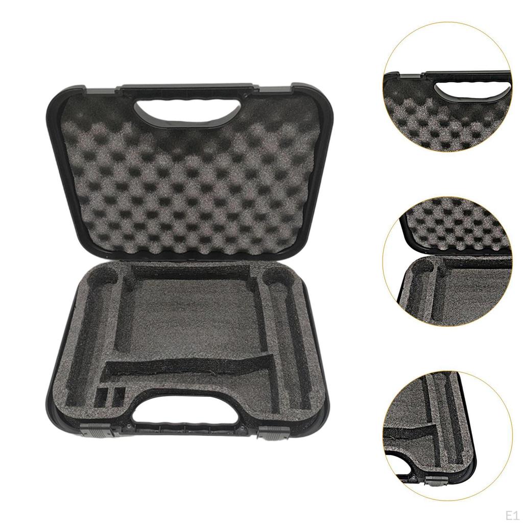 Carry Case Instrument Box with Sponge Lining Impact Resistant Shockproof Mic Storage for