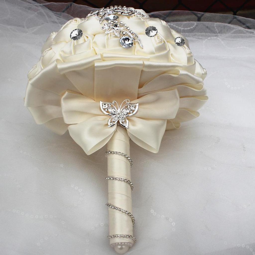 Wifelai Butterfly Drill Ribbon Bridal Bouquet W2216