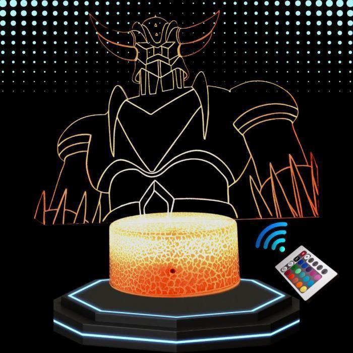 Lampe de chevet 3d led godlorak manga, veilleuse changement de couleurs, lampe tactile bureau et chambre enfant ado adulte, cadeau