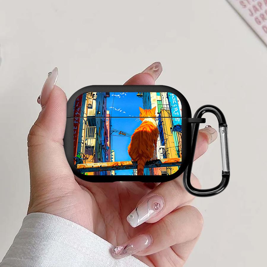 

Earphone Cases Cover Case For Airpods Pro 1 Pro3 3 2 4 Pro2 Anime Illustration Cat Airpods Pro 3