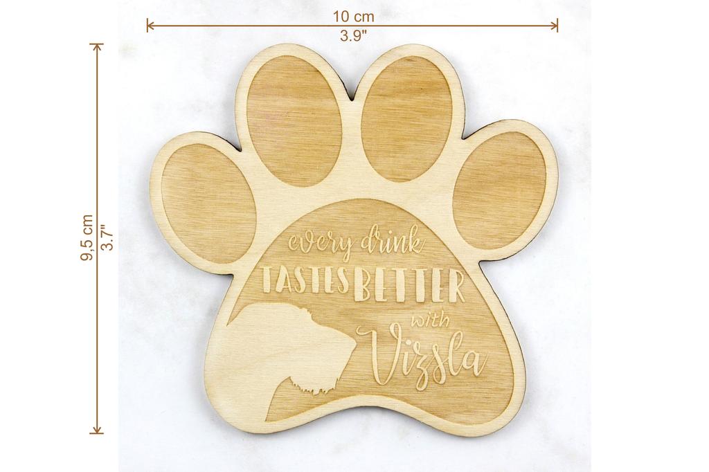 Tel Tüylü Vizsla, Macar Tel Tüylü Pointer - Bardak altlığı, köpekli gravürlü bardak altlığı, Art-Dog markasının köpek severlere hediyesi