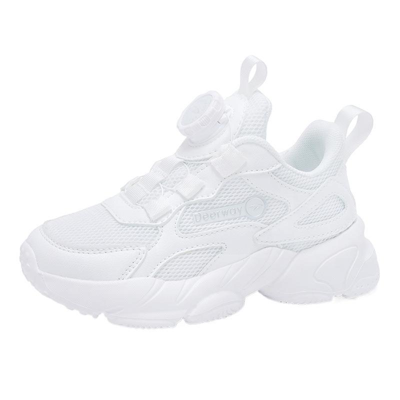 Children's Campus Elementary School Students Shoes Spring and Autumn Sneakers Little White Shoes Men's White Girls Breathable Mesh