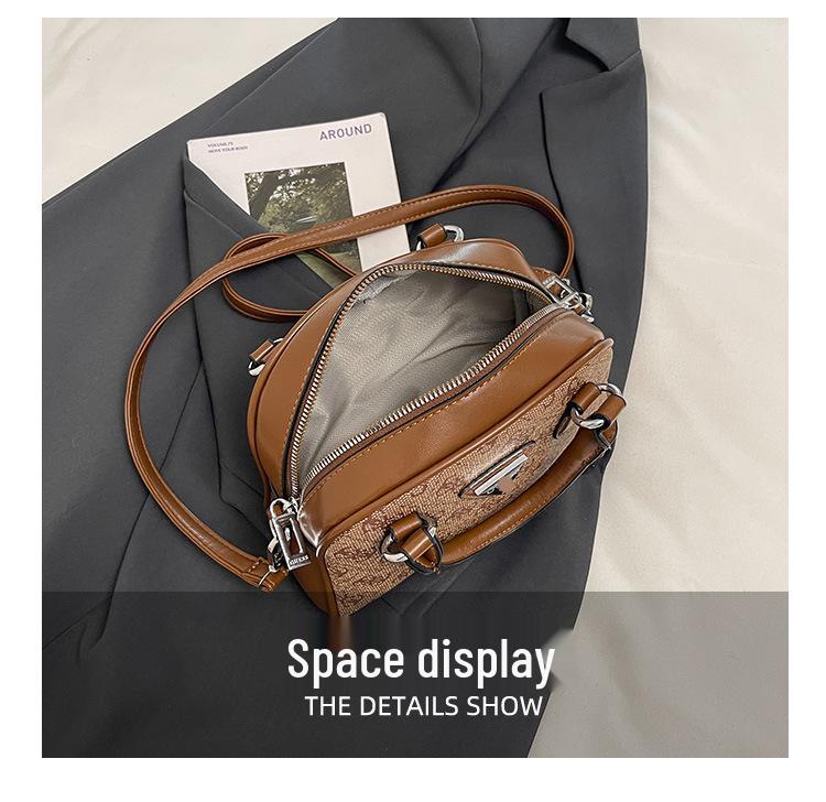 Women's 2025 Cross-border Printed Bowling Bag: European & American Style Versatile Crossbody Handbag