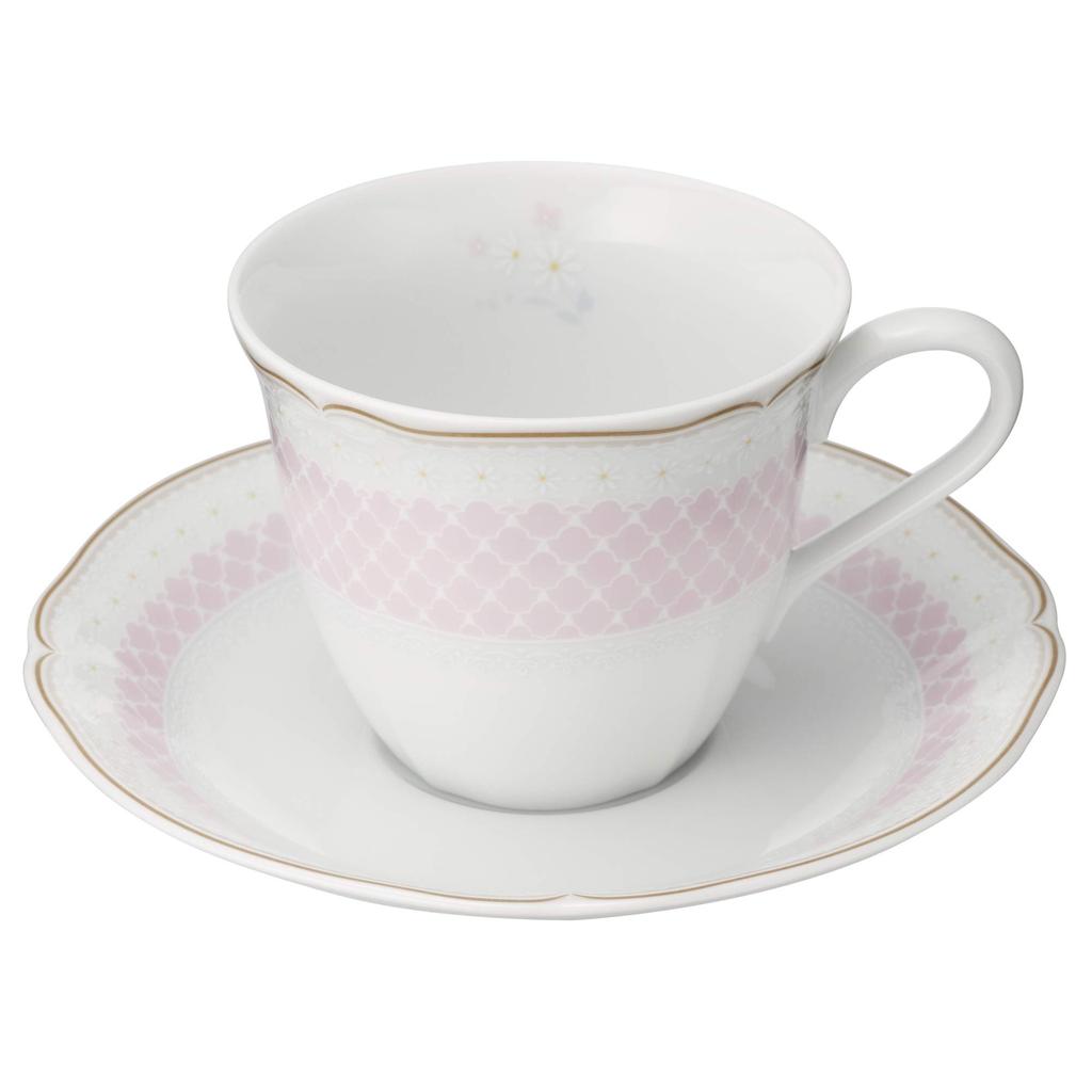 Noritake Coffee Cup & Saucer (Color-Changing Pair Set) 215cc Daisy Bell Microwave-Safe, Pink and Blue Fine Porcelain, P9588A/1705-01