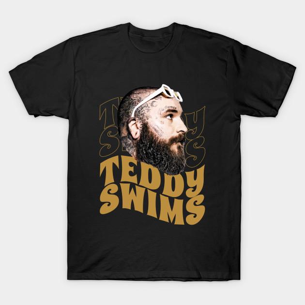 

Men Black Print T-shirt Teddy-Swims No-Cut Transfer Paper Print Cotton Tshirt 2XL чорний