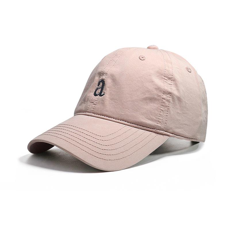 Soft Top Baseball Cap Female Simple Trendy Brand Letter Embroidered Sun Hat Versatile Commuter Men's Cap