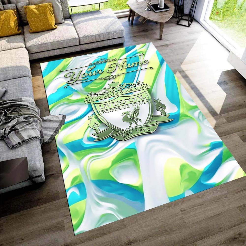 Liverpool Personalized Text Floor Rug Office Rug Suitable for Dining Room Entryway Game Room Playrooms Anti-slip Rug Decorate Offices Spiritual Gift