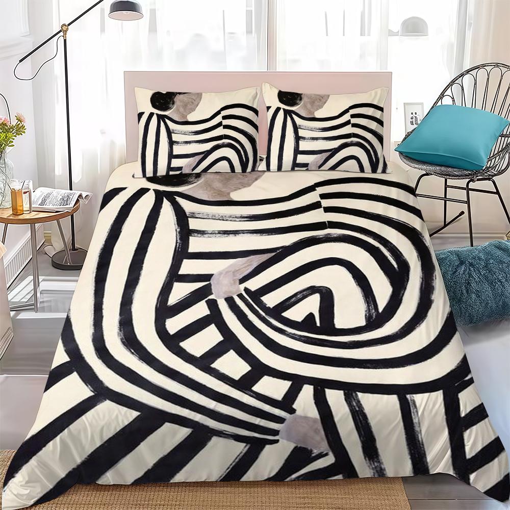 Sofia Lind Body Line Duvet Cover Set Home Style Bedding Soft Laundry Cotton Bed 3 Piece Set Student Dormitory Gift