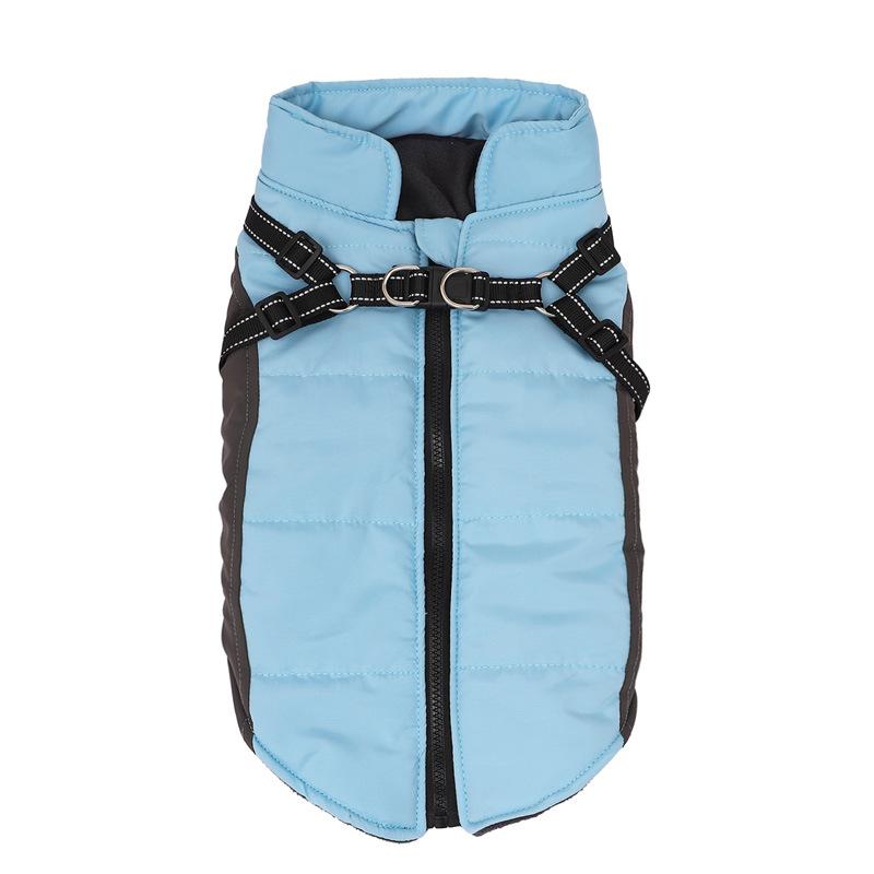 Padded Warm Dog Clothes with Harness for Small Large Dogs Puppy Winter Jacket Chihuahua Labrador Coat Reflective Pet Costumes