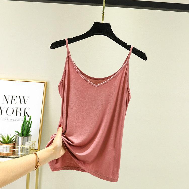 V-neck Modal Cotton Halter Shirt Plus Size with Loose Bottom Vest, Spring and Summer New Women's Clothing