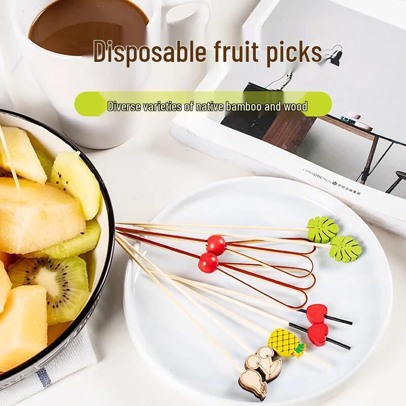 ZISIZ Disposable Bamboo Fruit & Cocktail Picks