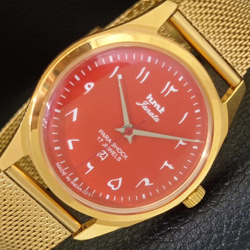 

VINTAGE HMT JANATA HAND-WINDING INDIAN MENS ARABIC RED DIAL WATCH a703038-1 R212-a703038