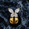 Right Grand ASTM F136 Titanium 16G Mini Butterfly CZ Labret Tragus Cartilage Conch Forward Helix Stud Nose Piercing Body Jewelry