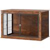 Dog Crate Furniture With Openable Top Two Doors For Extra Large Dogs Rustic Brown