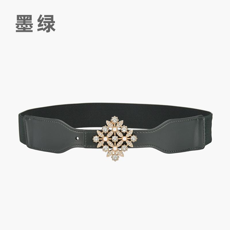 

Ромбовидный эластичный декоративный пояс Женский эластичный пояс для платья с жемчугом и талией для юбки