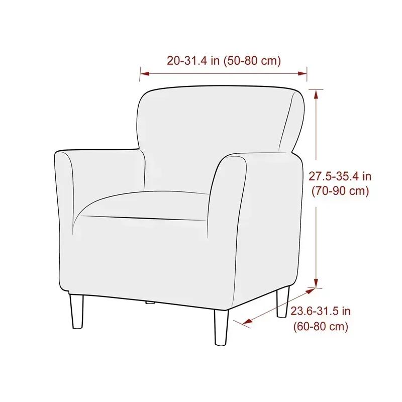 Elastic Tub Chair Covers Super Soft Velvet Club Chairs Slipcovers Solid Color Single Armchair Cover for Banquet Hotel Home