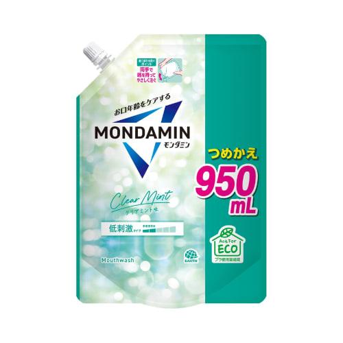 Mondahmin Clear Mint Mouthwash Refill, 950mL, Mild Mouthwash, Oral Care