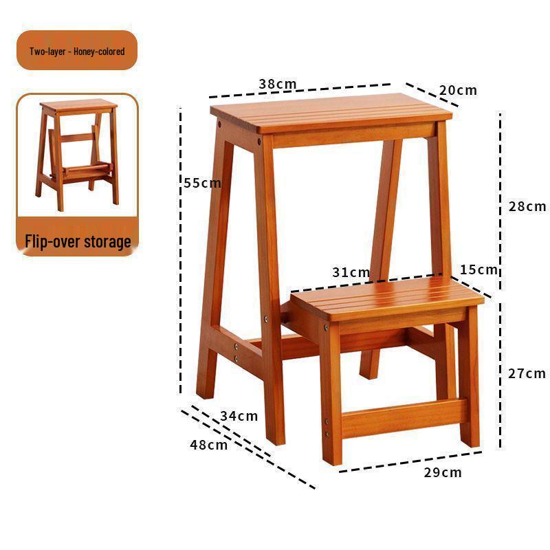 Folding Solid Wood Ladder Chair for Home and Elderly Use