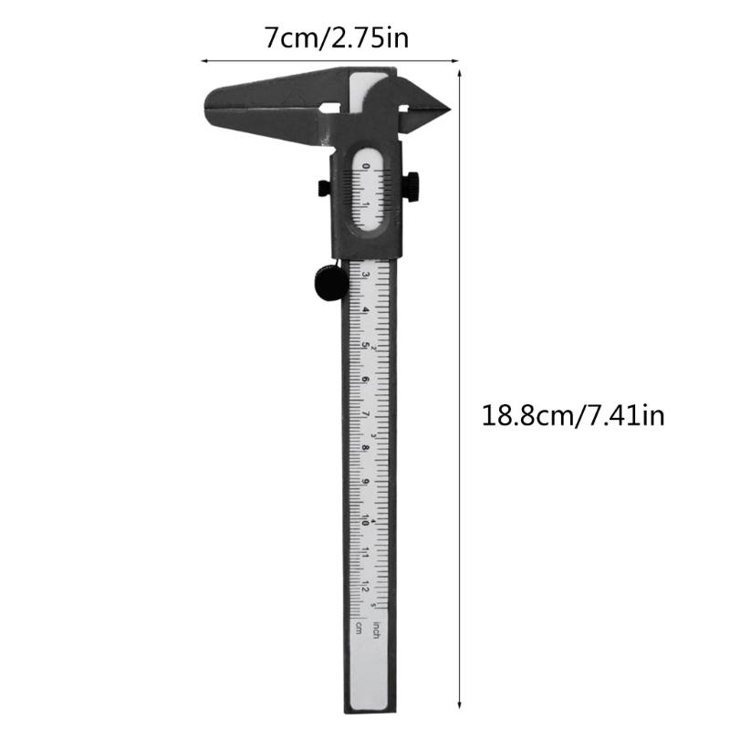 Professional Caliper Vernier Caliper Metal Rule with Clear Scale 0-5inch/120mm for Precisions Measurements Outside
