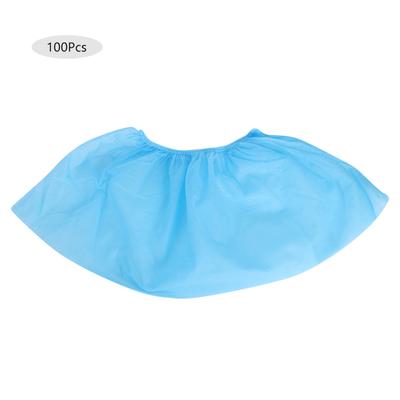 100 st Icke-vävda Engångsskoskydd Andningsbara Dammtäta Halkfria Skoskydd(Ljusblå )