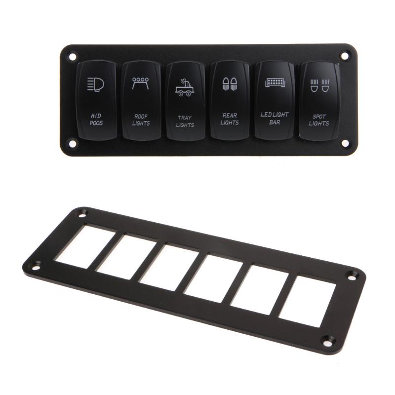 2/3/4/6 Way 6 Hole Aluminum Rocker Switch Panel Housing Holder For ARB Carling Narva Boat Type Auto Parts Switches Parts