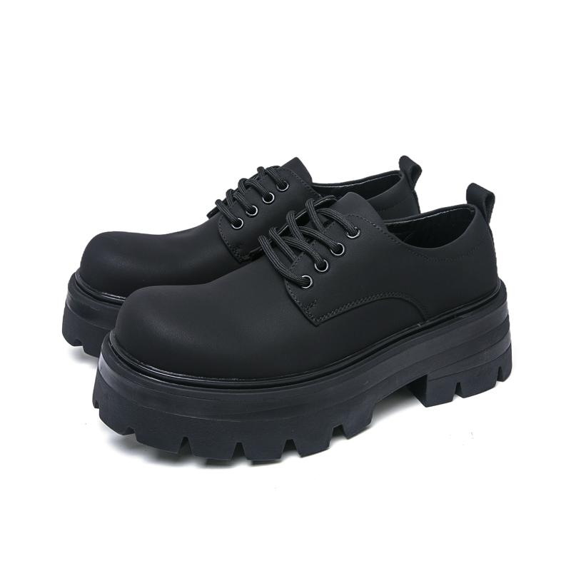 

Мужская обувь на толстой подошве Повседневный стиль со шнуровкой Офис или вечеринка для отдыха Черная обувь для улицы больших размеров Молодежная обувь на шнуровке 46 чёрный