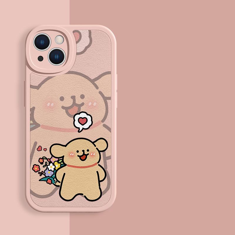Phone Case For Lovers Couples Fit for iPhone 11 12 13 14 15 16 Pro Max XR X XS Mini 8 7 Plus SE 2020 Clear Case Cute Cartoon Dog