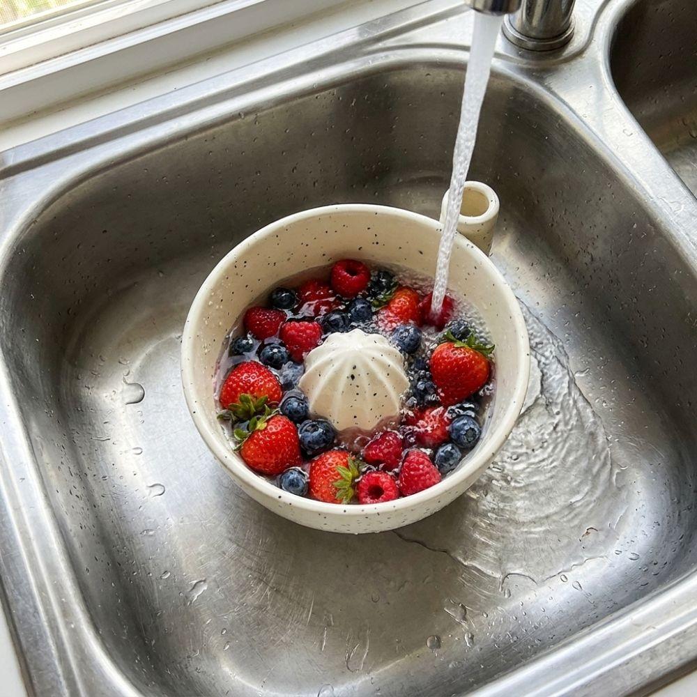 Fessure di Drenaggio Integrate Ciotola per Lavaggio Berry Swirl Ciotola per Pulizia Vortice Dinamico Utensile da Cucina