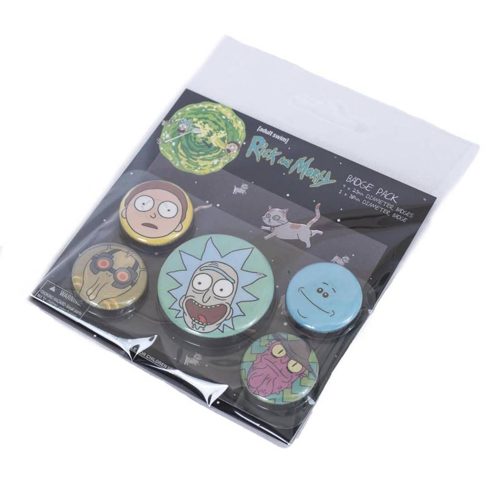Rick And Morty Head Badge Set (Pack of 5)