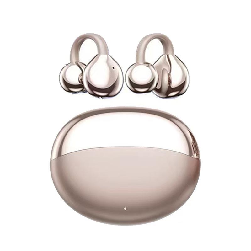 Moderne kabellose Bluetooth-Kopfhörer 2025 mit abnehmbaren Clip-Ohrringen für Damen