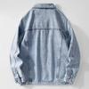 Men's Retro Hong Kong Style Washed Denim Jacket - Casual Spring/Autumn Versatile Pique Top