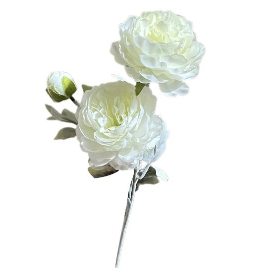 Artificial Peony with Stem 3 Head Realistic Fake Flower Wedding Home Office