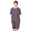 Watanosato Made In Japan Summer Cotton Short Sleeve Loungewear 622 (Watano Sato) Women's Loungewear, Set, (Free Size, Purple)