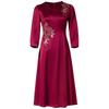 2025 Autumn Elegant Acetate Gown for Mother-in-Law: Stylish, Large-Hemmed Evening Dress