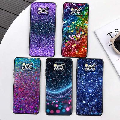 Glänzende kreative Muster Handyhülle Für Xiaomi Mi Poco F3 F4 F5 F6 X3 X4 X5 X6 X7 M3 M4 M5 M6 M7 GT Pro 5G Schwarz