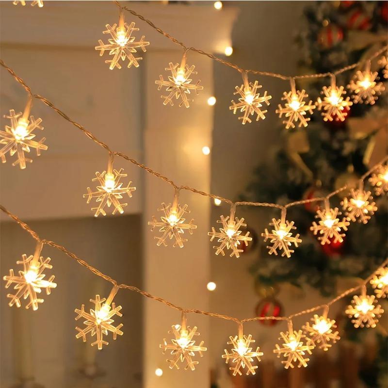 Snowflake LED String Fairy Light Garland Home Christmas Lights Wedding Decor Christmas Decor for Home Navidad Party Decoration