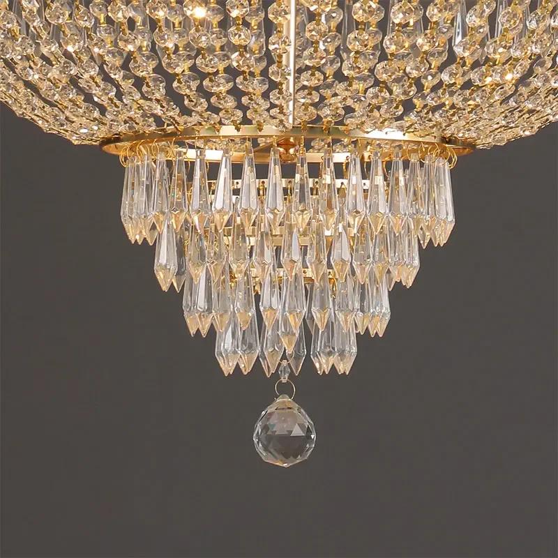 Modern luxury living room crystal chandelier restaurant hotel LED chandelier villa high ceiling European style lighting fixtures