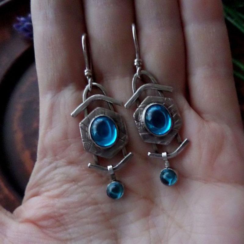 Fashion Blue Moonstone Earrings